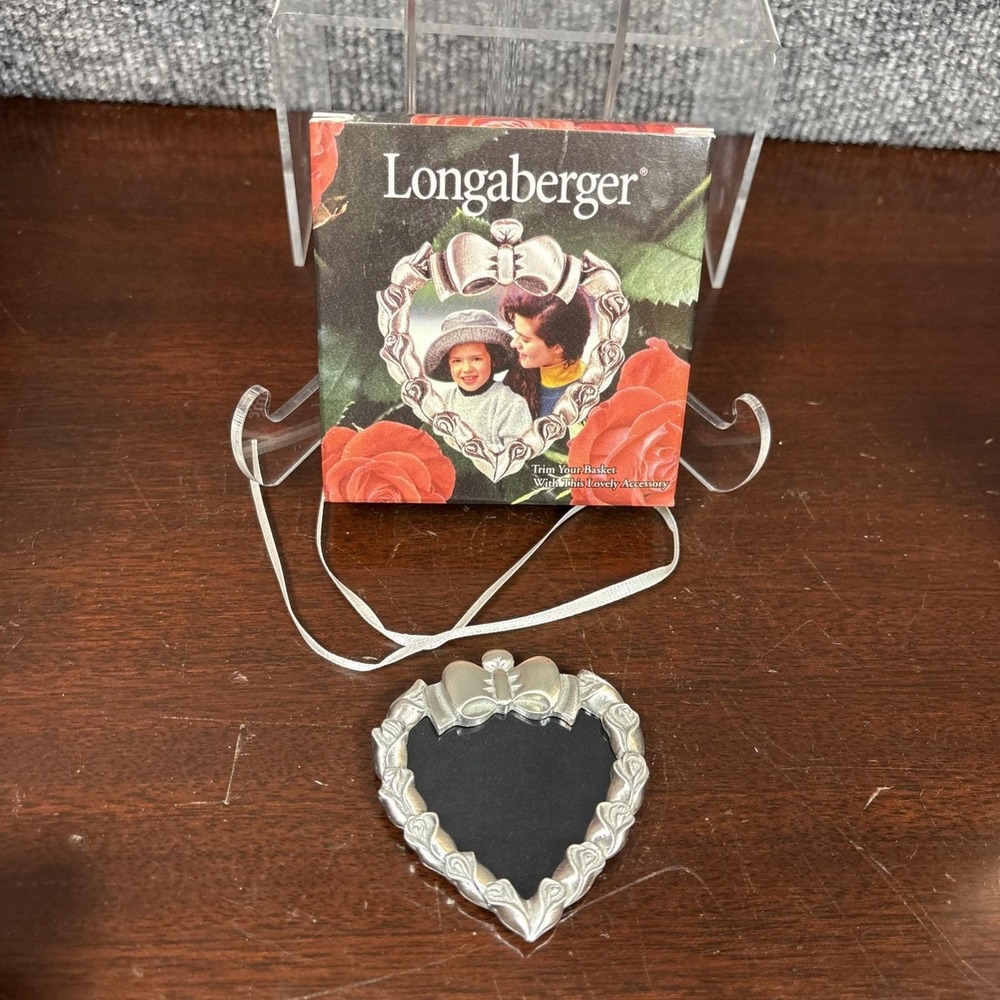 VTG Longaberger 1998 Pewter Heart‎ Tie-On Frame #72770 Discontinued